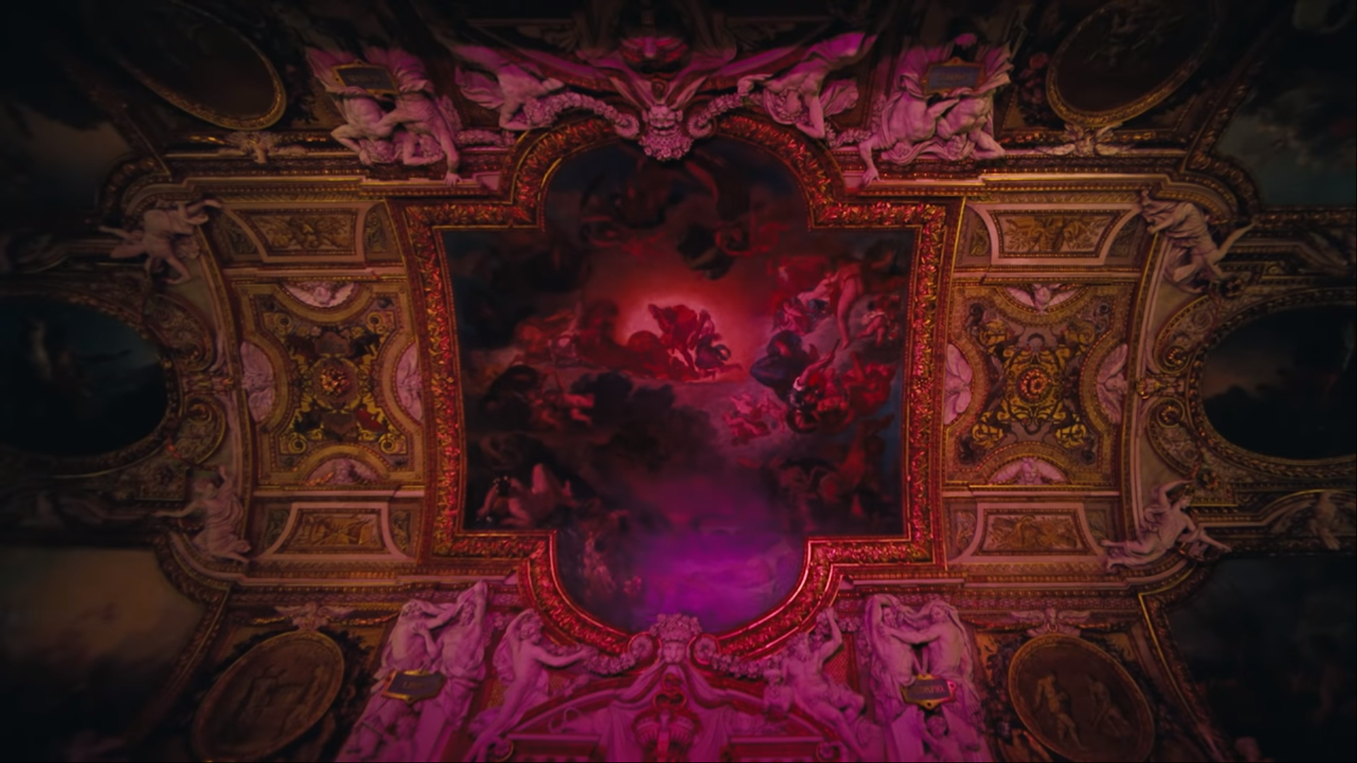 Ceiling of the Galerie d'Apollon in JAY-Z and Beyonce's APES**T Music Video