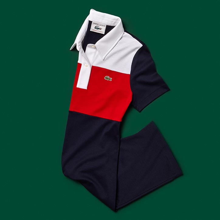 Lacoste Celebrates Its 85th Anniversary, Red And Blue 70s Rugby Shirt