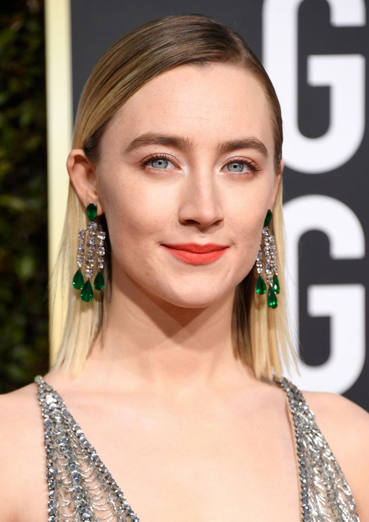 Saoirse Ronan - Jewelry Moments at the Golden Globes 2019