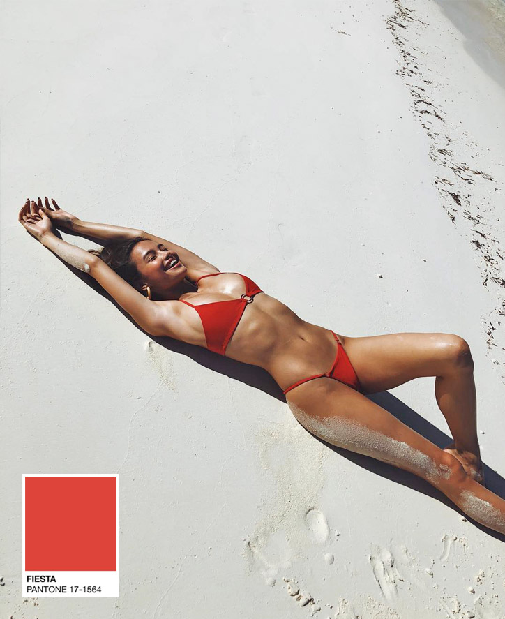 Pantone Summer Colors That Are Live And Alive In Celebrity Beach Snaps | Kelsey Merritt | Pantone Fiesta