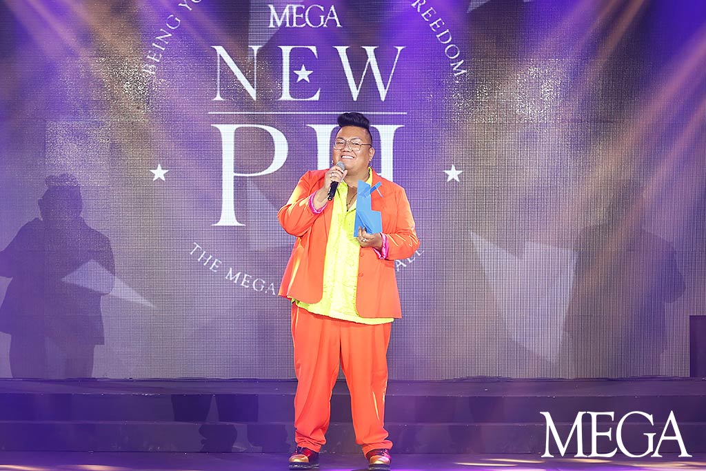 Carlyle Nuera, Global Pinoy Awardee for Design delivered his speech at the MEGA Equality Ball